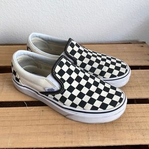 Vans Classic Asher Slip On Checkered Black and White Canvas Sneakers